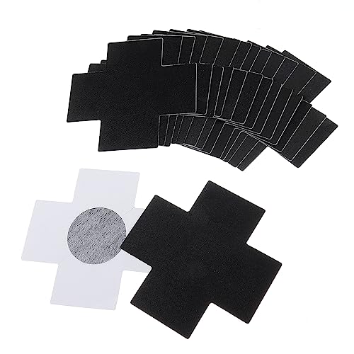Mabor Dünn Schwarze Nippelpads, 10 Paar Frauen Atmungsaktiv Nipple Cover für Sommer Rock und Sling Schwarze Nipple Pads Kreuz Form...