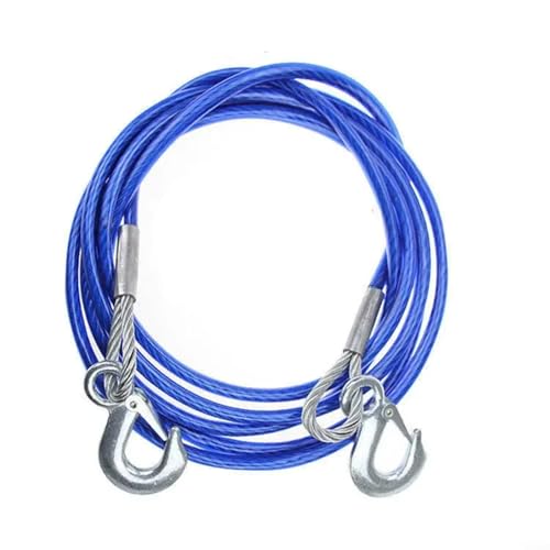 ZMdooreasy Cavo di assistenza stradale blu per auto con rivestimento in gomma, lunghezza 4 m, capacità 5 tonnellate, con clip di sicurezza