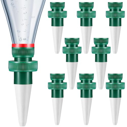 BCTHLBF 8 Pack Plant Waterer for Vacations, Automatic Watering Device Adjustable Plant Waterer Self Watering Spikes with Slow Release Control Valve Switch Bottle Drip Irrigation System