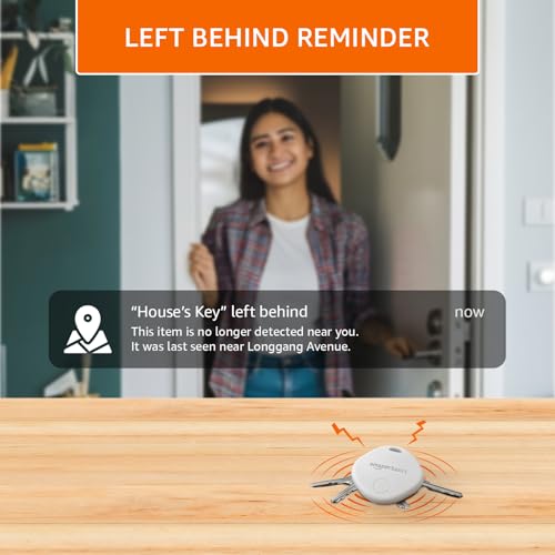 Image of Amazon Basics Aero Tag for iOS | Apple Find My Network Tracker | Bluetooth 5.3 | No SIM Needed | Anti-Lost & Loud 80dB Alert | Item Finder- Keys, Wallets, Bags |Lightweight & 1-Year Battery(White)