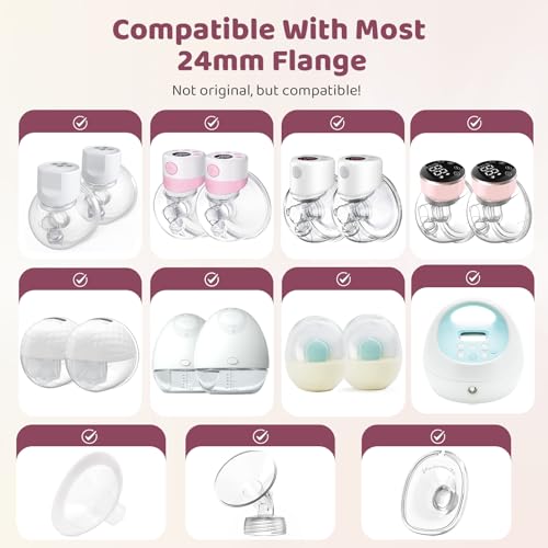 Image of Nursi Luna Flange Inserts 10PCS 13 /15 /17 /19 /21mm for 24mm Flanges /Shield of Most Pumps, Flange Sizing Kit Silicone Flanges Insert, Breastfeeding Essentials Kit for New Moms