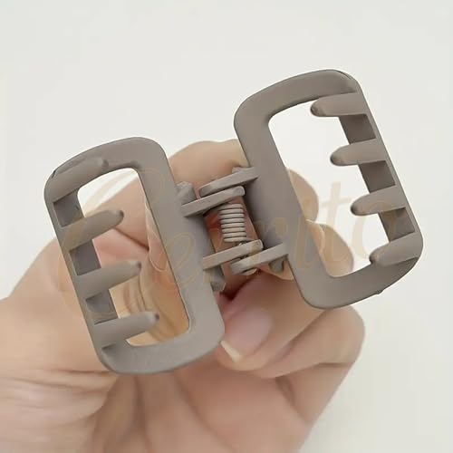 Image of Cerrito 6 Pcs Small Matte Hair Claw Clips for Women & Girls | Rectangle Mini Clamps | Strong Hold NonSlip Clips for Thick & Thin Hair | Neutral Color | Durable Hair Accessories for Casual, Styling | Multicolor