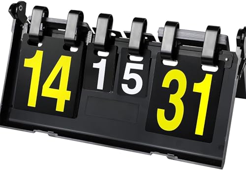 Marcador, Marcador portátil de 4 dígitos Marcador portátil con reverso Flip Marcador de puntos deportivos Marcador de juego manual Marcador portátil para baloncesto, bádminton, voleibol, tenis de mesa