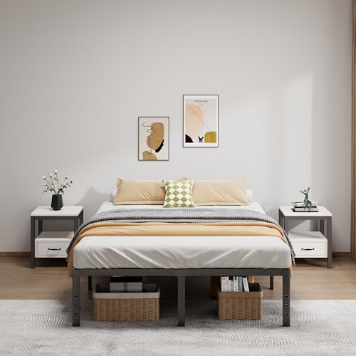 Image of LUMUNANCE Metal Bed Frame Full Size - 16 Inch Heavy-Duty Full Platform Bed Frame No Box Spring Needed, Easy Assembly, Noise-Free, Sturdy Mattress Foundation, Underbed Storage Space