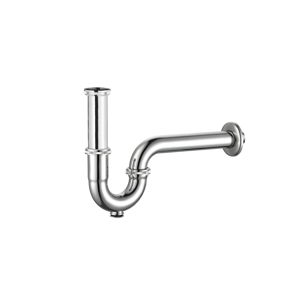 Viking Brass P Trap - Thread Size 32mm (1-1/4") - Inner Type - Length 300mm (12”) - Finish Polished CP - Ideal for Washbasin, Corner Basin & Kitchen Sinks,Efficient Water Drainage System