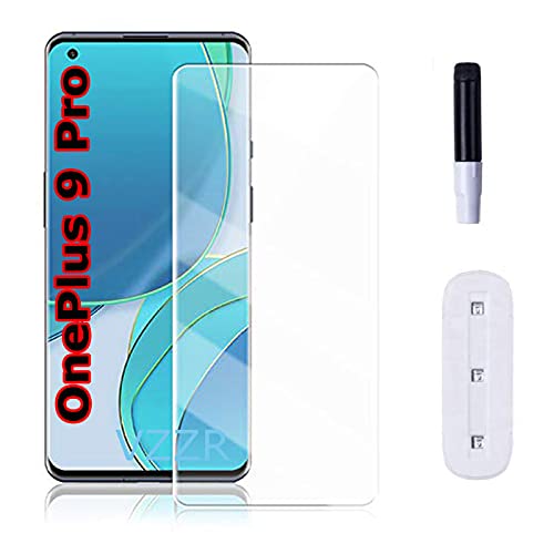 Image of UV Tempered Glass for OnePlus 9 Pro Advanced Border Less Full edge to edge Full Screen Coverage UV Screen Protector Guard with Installation Kit - Pack of 1