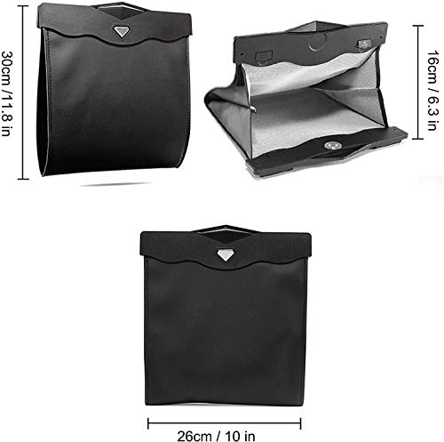 Image of Smart LED Car Trash Can, Bisposable Trash Bags 4Gallon, 150Counts Waterproof Leather Storage Pocket Portable Garbage Bag for Car Bathroom Home Bedroom Office Garbage Can