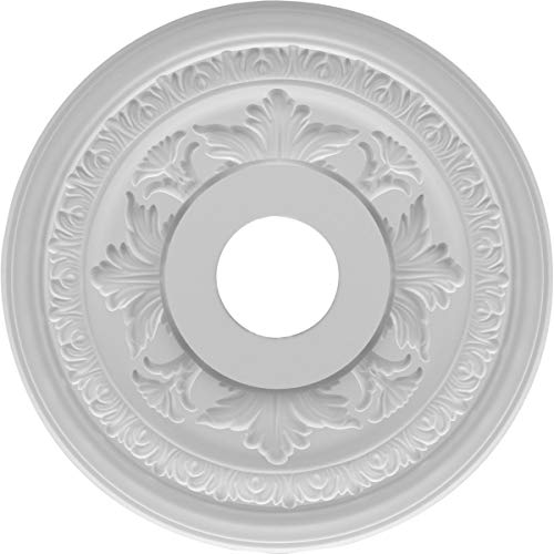 Image of Ekena Millwork CMP16BA Baltimore Thermoformed PVC Ceiling Medallion (Fits Canopies up to 6 1 /2 inch), 16 inchOD x 3 1 /2 inchID x 1 inchP