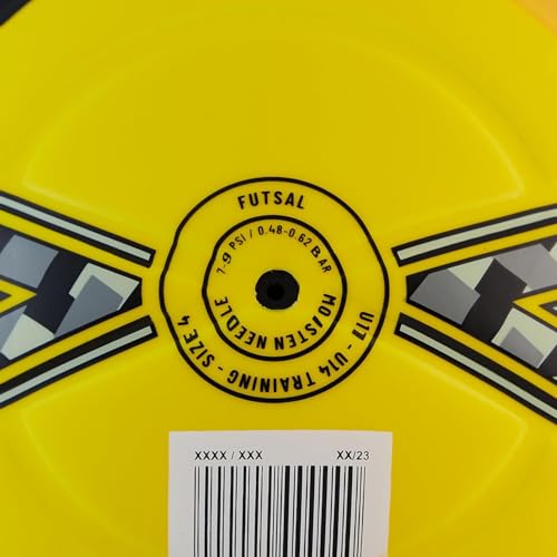 Mitre Impel Futsal-Ball | Hallenfußball | Fußball mit geringer Sprungkraft Fußball, Fluoreszierendes Gelb/Schwarz/Circular-Grau, 4