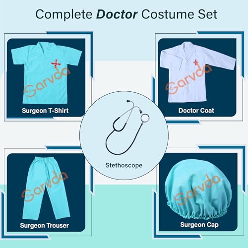 Image of Sarvda Kids Fancy Dress Costume Set | Police, Army Soldier, Pilot, Doctor, Subhash Chandra Bose & Community-Helper Outfit for Boys & Girls