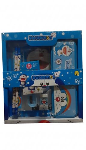 Image of Frozzen Stationary Kit with 1 Pencil Box Case 2 Pencils 6 Crayon Colors 2 Space Gel Pen 1 Ruler Scale Eraser Sharpener Kit for Kids (Character As Per Available)