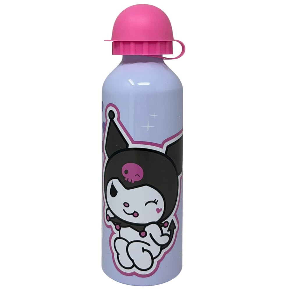 Cartoon Kuromi, Fuchsia Kids Aluminium Water Bottle 500Ml With Spout (Kuromi, Fuchsia)