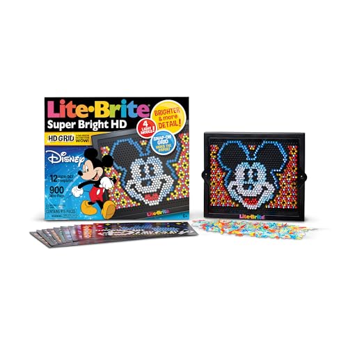 Lite Brite Super Bright HD Disney Edition - Creative Retro Light-Up Screen Educational Play for Children Enhances Creativity Gift for Boys and Girls Ages 6+