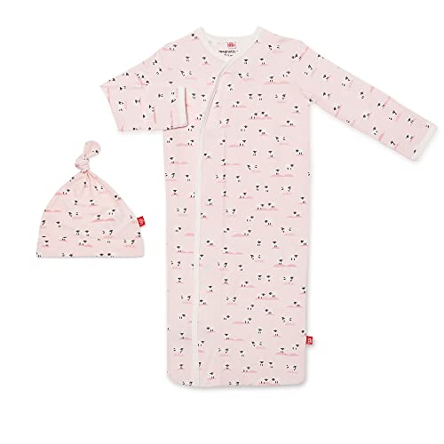 Image of Magnetic Me Modal Newborn Sleeper Gown & Hat Set | Silky Soft Modal Fabric Sleep Sack