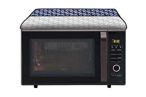 Image of Stylista Microwave Oven Cover for LG 20 L Grill MH2044DB Symmetric Pattern Blue