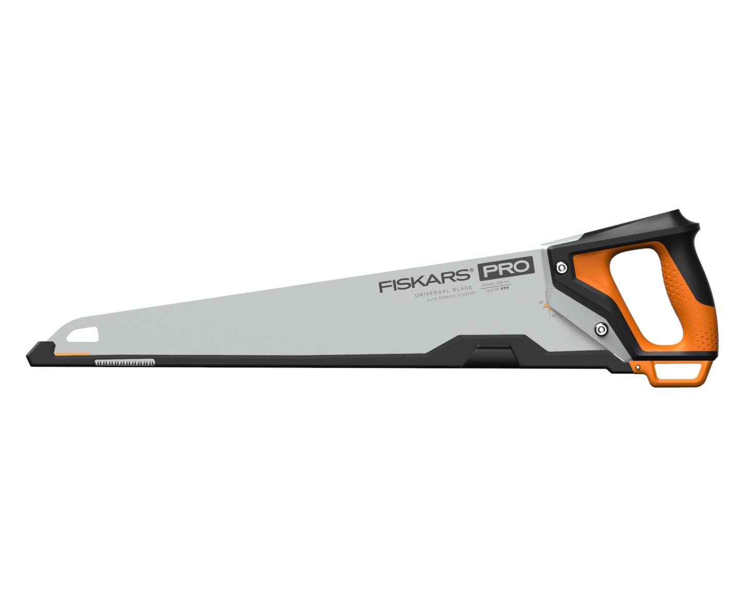 Fiskars Pro Sierra manual para madera blanda, Longitud de la hoja de sierra: 55 cm, 11 TPI, Negro/naranja, PowerTooth, 1062918
