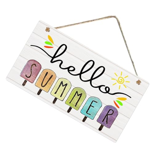 Healifty Summer Wooden Hanging Sign Beach Themed Decor with Synthetic Material and Easy to Hang for Bar Or Shop Outdoor Decoration in Natural and Fresh Style