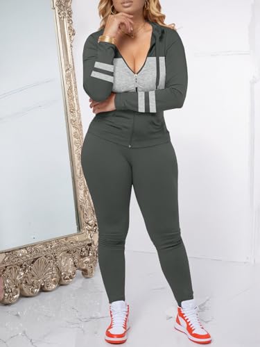 STOLKISS Women 2 Piece Outfits Long Sleeve Tracksuit Zip Up Hoodie Matching Sweat Pants Sets Winter Hoodies Jogging Tracksuit — view 3