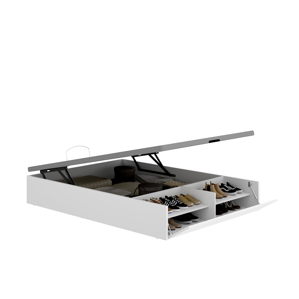 DEKIT Grupo RIMOBEL - LAN CANAPE Recto con Zapatero Cama 150x200 cm - Blanco