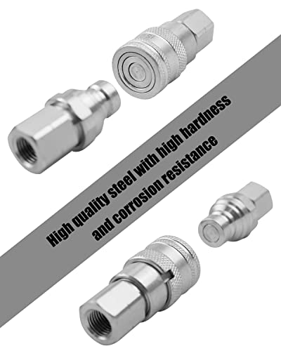 Image of 3 /4 inch NPT Skid Steer Flat Face Hydraulic Quick Connect Couplers with Dust Cap Fits for LX-FF Series, ISO16028 Standard