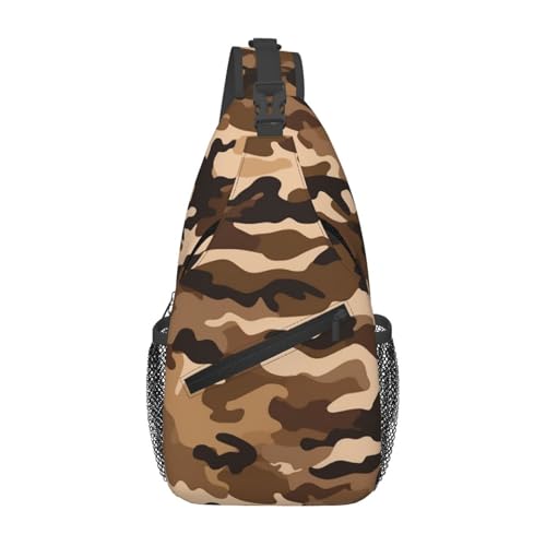 Bolso cruzado camuflaje marrón para hombres y mujeres miniatura 1