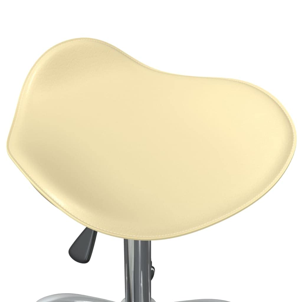 Bürostuhl Creme Kunstleder Höhenverstellbar Drehbar mit 5 Rollen und Kunstlederbezug für maximalen Sitzkomfort und Mobilität Ergonomie Büromöbel