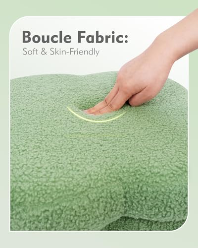 Bonlife Green Ottoman Storage Box,Teddy Storage Seat Box,Folding Small Footstool For Living Room,Kid's Toy Chest Box,Flower Shape,38x38x38cm