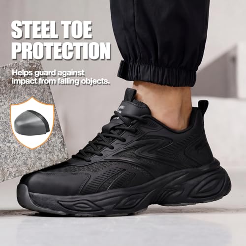 Image of Steel Toe Work Shoes for Men Lightweight Warehouse Safety Sneakers