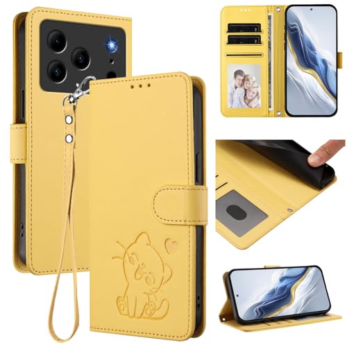 �X�}�z�P�[�X �Ή��@�� for Doogee Note 56 (Pro) / Note 56 Plus �������[�h�y�t���b�v�X�^���h�J�[�h�z���_�[�E�H���b�g�}�O�l�b�g�N���X�v�t�H���P�[�X�z Yellow