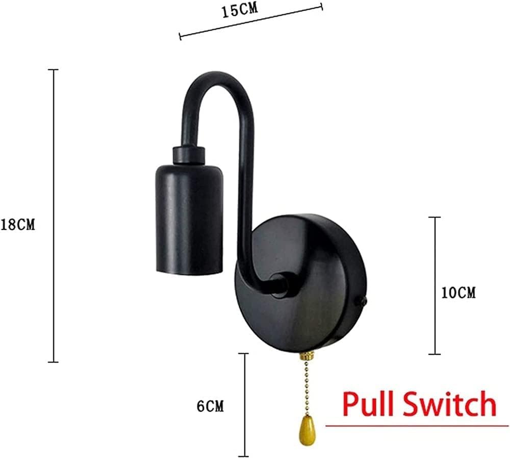 Kinkiet Wewnętrzny Z Przełącznikiem, Loft Metal Retro Kinkiety Przemysłowe E27 Kinkiety Ścienne Mosiężna Głowica Lampa Ścienna, Światło Led, Kawa