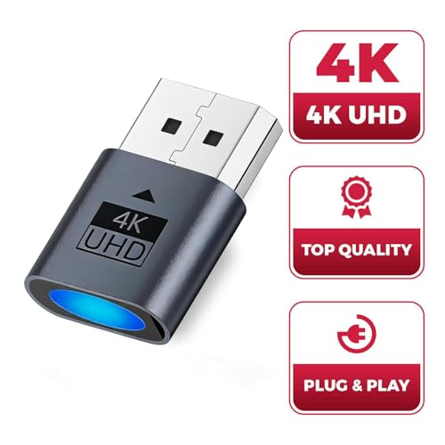 4K Mini DP Dummy Plug Display Emulator compatible con Windows Mac OSX Linux miniatura 2
