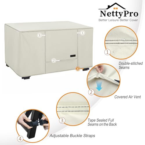 NettyPro Capa para Mesa de Fogueira Retangular À Prova D'Água, Capa para Caixa de Deck, Cobertura p