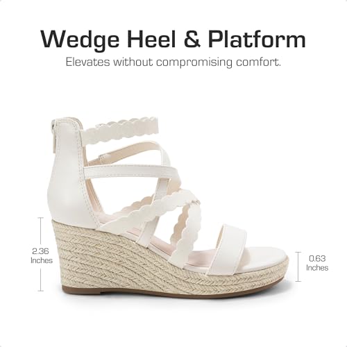 Image of DREAM PAIRS Girls Wedge Sandals Flatform Open Toe Platform Sandals Flower Wedding Party for Little Kid /Big Kid