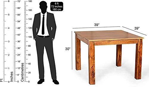 Image of MAMTA DECORATION Sheesham Wood 4 Seater Dining Table Set | Four Seater Dinner Table with 4 Chairs | Dinning Table Set 4 Seater for Living Room & Restaurant | Dining Room Sets for Home, Honey Finish