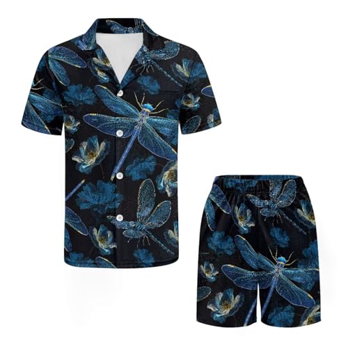 Novelty Animals Mens Pajamas Set Short Sleeve Summer Loungewear Soft Lightweight 2 Piece Pj Shorts Set4