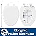 Mayfair Linden Slow Close Toilet Seat, Non Slip Heavy Duty Wood, Easy Install, Made in USA, Elongated, White, 2 Pack