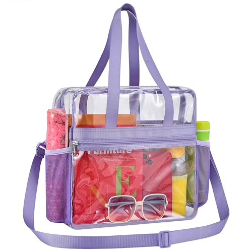 Image of Paxiland Clear Bag for Stadium Events 12x6x12 inches, Clear Tote Bag with Reinforced Strap, Clear HandBag for Sports Concert