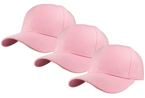 Image of Gelante Plain Baseball Cap Adjustable Back Strap 3 PC