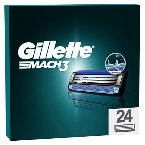 Gillette Mach3 Rasierklingen für Männer, 24 ORIGINAL Gillette Ersatzklingen, Klingen für Herren mit Gleitstreifen für ein Sanftes Gleiten und Klingenbeschichtung
