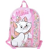 Disney Marie de Os Aristogatos 40,6 cm Mochila escolar de nylon rosa 40,6 cm para meninas, com um bolso frontal grande