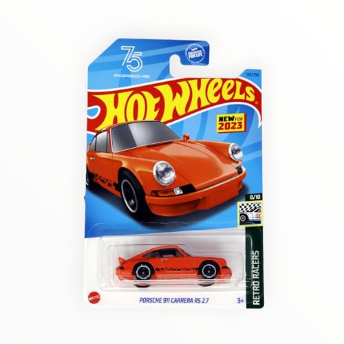 Hot Wheels Porsche 911 Carrera RS 2.7 naranja escala 1:64 miniatura 2