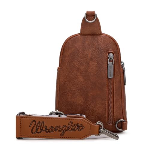Image of Wrangler Small Sling Bag for Women Leather Crossbody Bags Purse Fanny Packs