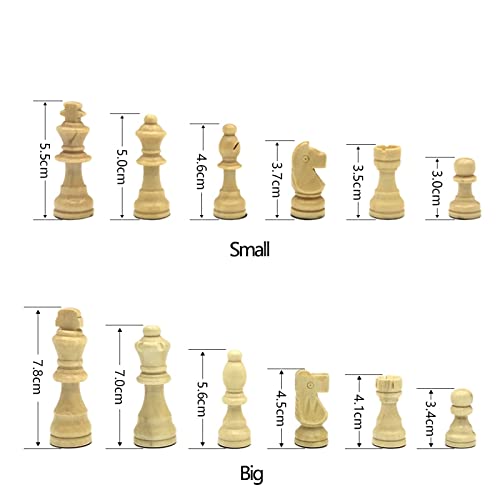 ZAW Scacchi Set di Scacchi magnetici Set di Scacchiera in Legno Pietra in Legno massello Pezzi Pieghevoli Scacchiera da Scacchi High-End Puzzle Scacchi Gioco Chess (Color : A 29x29CM)
