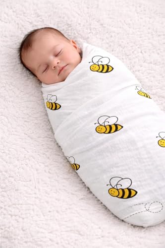 Image of baby blankets 6-12 months 100% Pure Cotton Muslin Baby Swaddle Blanket, Swaddle for Newborn Baby Super Soft Cotton Receiving Wrapper Cloth, Stroller Cover-Pack of 3 with Size 120X100 CM - Animal Love