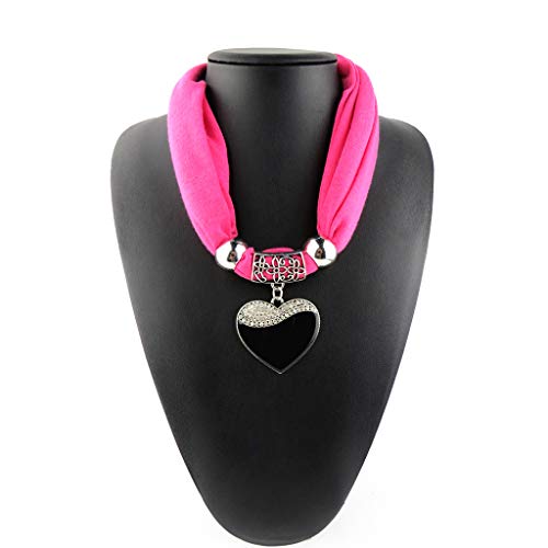 Ethnic Style Woman Fashion Love Heart Pendant Necklace Scarf3
