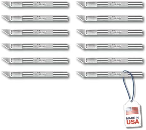 Excel Blades K2 Medium Duty Aluminum Hobby Knife with #24 Blade, Sharp Hobby Knife Precision Cutting Tool for Crafting with Cardstock, EVA Foam, Wood, Leather, Craft Knife Bulk Set of 12 Excel Blades K2 Medium Duty Aluminum Hobby Knife with #24 Blade, Sharp Hobby Knife Precision Cutting Tool for Crafting with Cardstock, EVA Foam, Wood, Leather, Craft Knife Bulk Set of 12