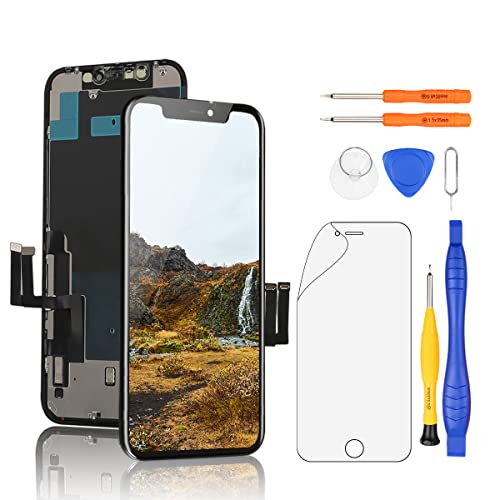 Yodoit for iPhone 11 Screen Replacement Kit Black 6.1 inch LCD Display 3D Touch Digitizer Frame Full Assembly with Repair Tool Kit for Model A2111, A2223, A2221