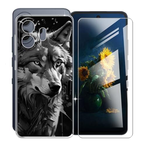 KJYFOANI TCL NxtPaper 70 Pro (6.9�C���`) �P�[�X + �����K���X�X�N���[���v���e�N�^�[�A�N���A�\�t�g�V���R��TPU�o���p�[�V�F���A�����^�����h�~�o�b�N�J�o�[ - W11�p