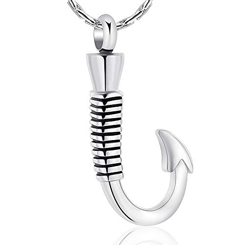 Fish Hook constantlife 316L - Collier urne funéraire et pendentif souvenir pour cendres