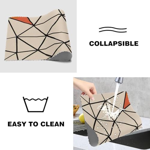 Set de table géométrique sans couture lot de 6 lavable résistant chaud - 5